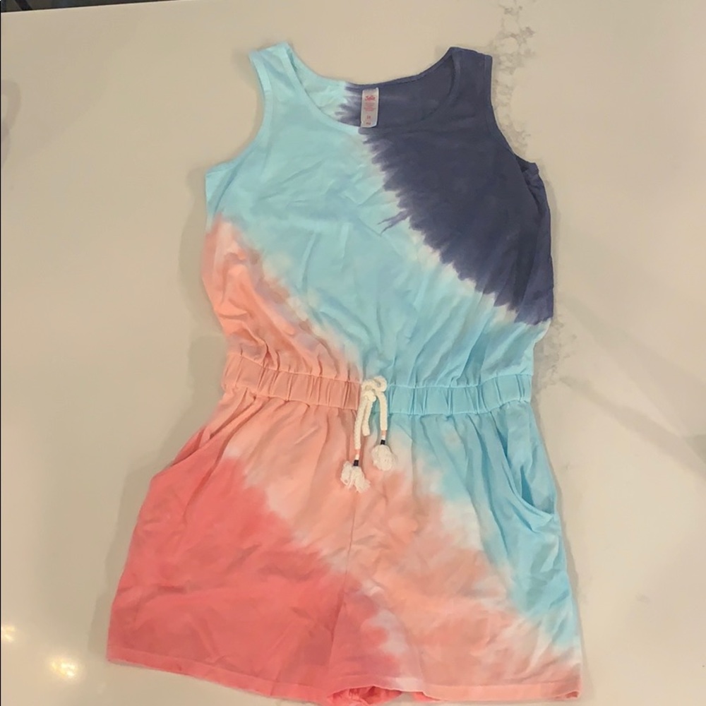 justice tie dye romper